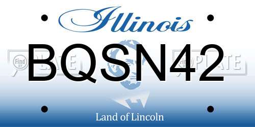 BQSN42 Illinois License Plate