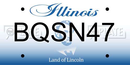 BQSN47 Illinois License Plate