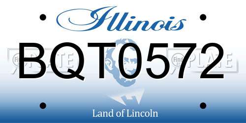 BQT0572 Illinois License Plate