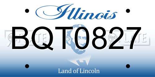 BQT0827 Illinois License Plate