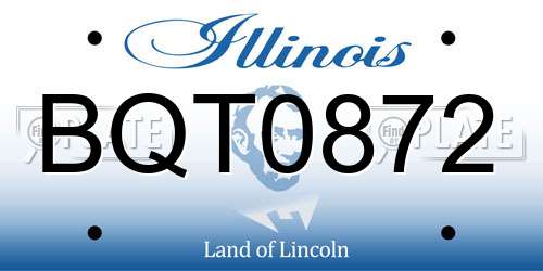 BQT0872 Illinois License Plate
