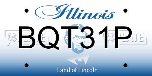BQT31P Illinois License Plate