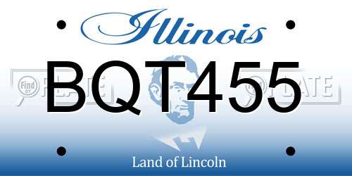 BQT455 Illinois License Plate