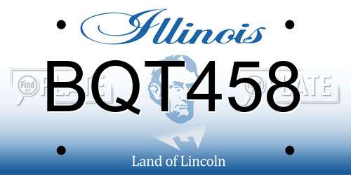 BQT458 Illinois License Plate