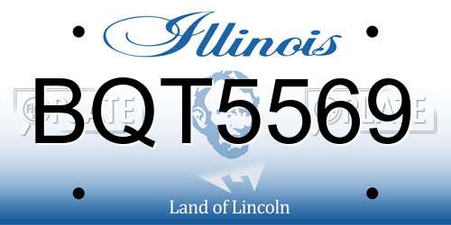 BQT5569 Illinois License Plate