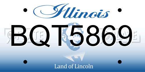 BQT5869 Illinois License Plate