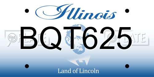 BQT625 Illinois License Plate