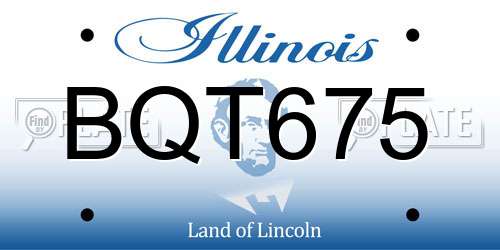 BQT675 Illinois License Plate