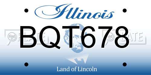 BQT678 Illinois License Plate