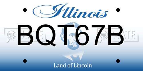 BQT67B Illinois License Plate