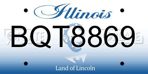 BQT8869 Illinois License Plate