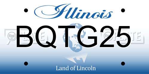 BQTG25 Illinois License Plate