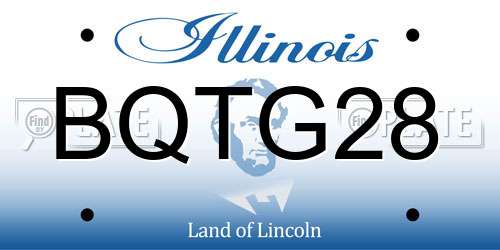 BQTG28 Illinois License Plate