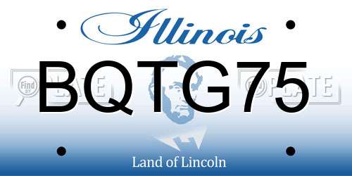 BQTG75 Illinois License Plate