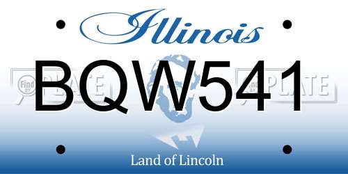 BQW541 Illinois License Plate