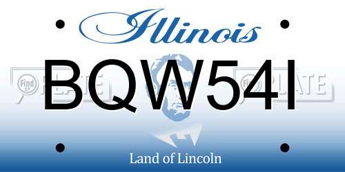 BQW54I Illinois License Plate