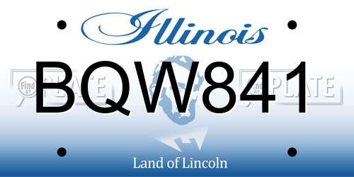 BQW841 Illinois License Plate