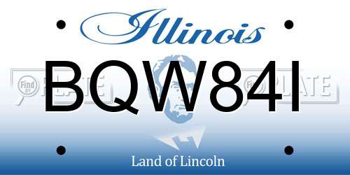 BQW84I Illinois License Plate