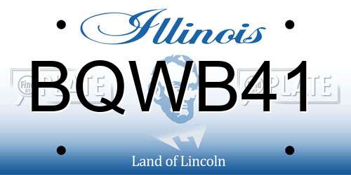 BQWB41 Illinois License Plate