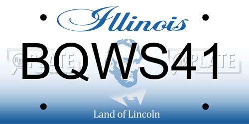 BQWS41 Illinois License Plate