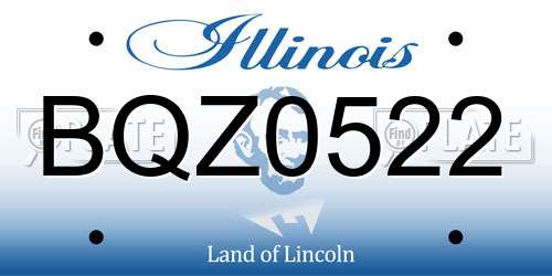 BQZ0522 Illinois License Plate