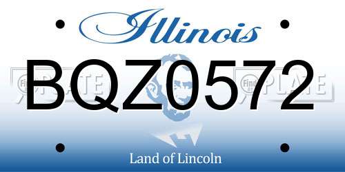BQZ0572 Illinois License Plate