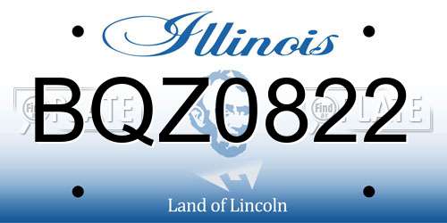 BQZ0822 Illinois License Plate
