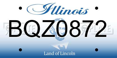 BQZ0872 Illinois License Plate