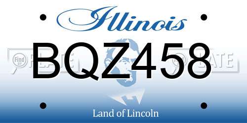 BQZ458 Illinois License Plate