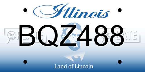 BQZ488 Illinois License Plate