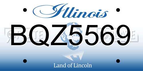 BQZ5569 Illinois License Plate
