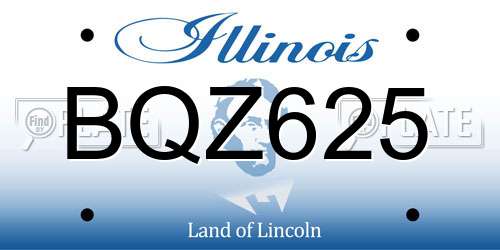BQZ625 Illinois License Plate