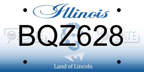 BQZ628 Illinois License Plate