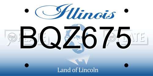 BQZ675 Illinois License Plate