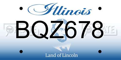 BQZ678 Illinois License Plate