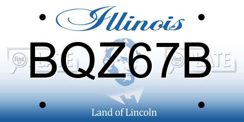 BQZ67B Illinois License Plate