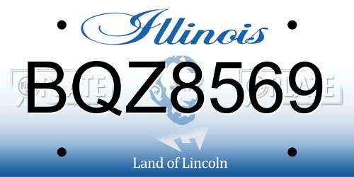 BQZ8569 Illinois License Plate