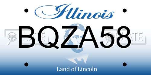BQZA58 Illinois License Plate