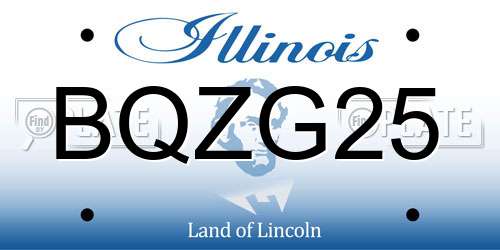 BQZG25 Illinois License Plate
