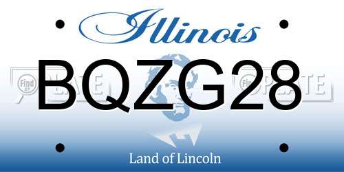 BQZG28 Illinois License Plate