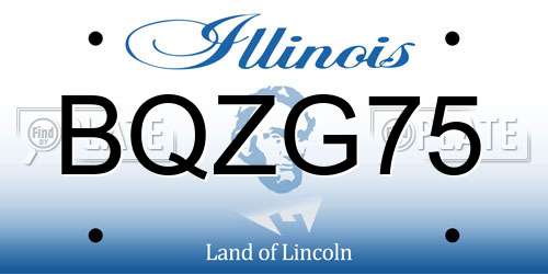 BQZG75 Illinois License Plate