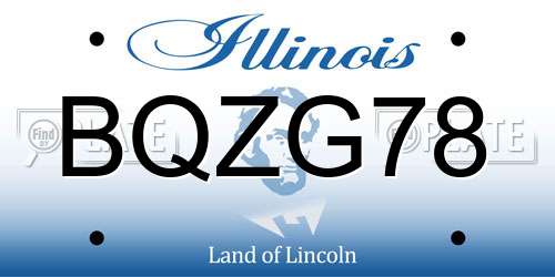BQZG78 Illinois License Plate