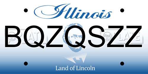BQZQSZZ Illinois License Plate