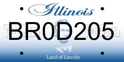 BR0D205 Illinois License Plate
