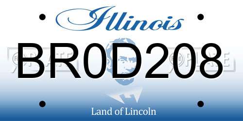 BR0D208 Illinois License Plate