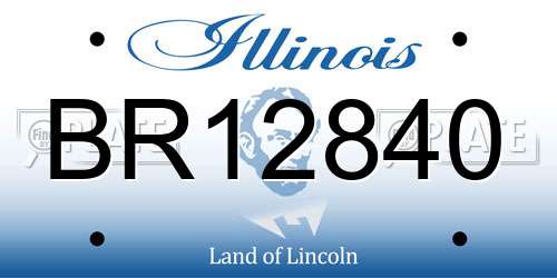 BR12840 Illinois License Plate
