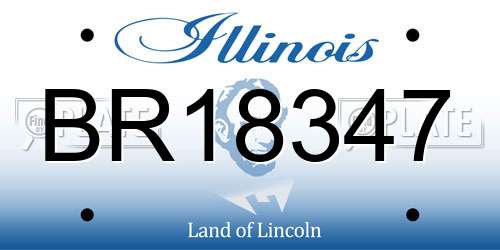 BR18347 Illinois License Plate