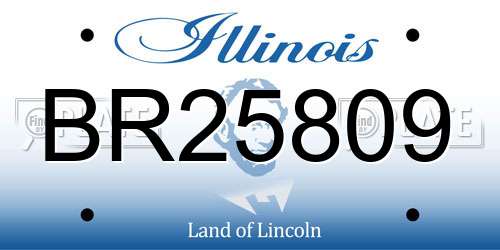BR25809 Illinois License Plate