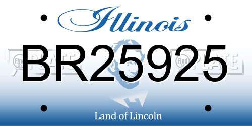 BR25925 Illinois License Plate