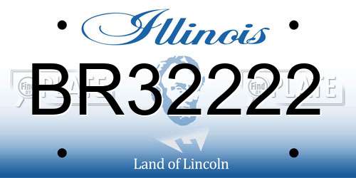 BR32222 Illinois License Plate